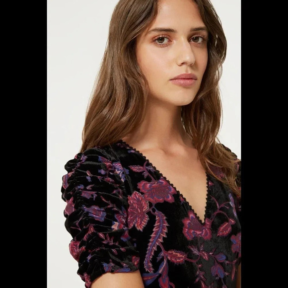 REBECCA MINKOFF
Arlette Printed Velvet Short-sleeve Dress Size 4 - Picture 3 of 13